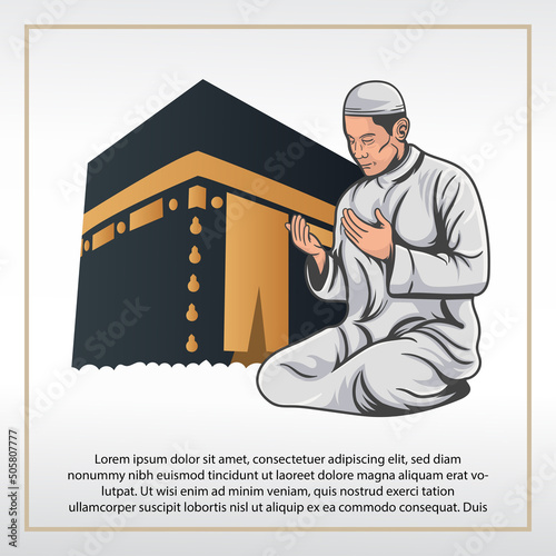 Kaaba vector for hajj mabroor in Mecca Saudi Arabia