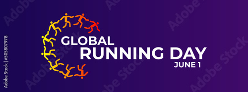 Global Running Day Concept Vector Design, June 1