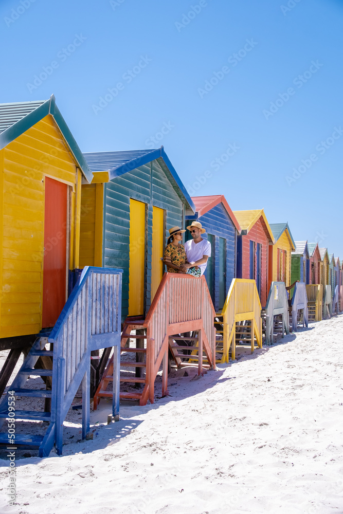 Φωτογραφία colorful beach house at Muizenberg beach Cape Town, beach huts, Muizenberg, Cape Town, False Bay, South Africa