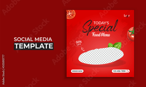 Special weekend food menu social media template design