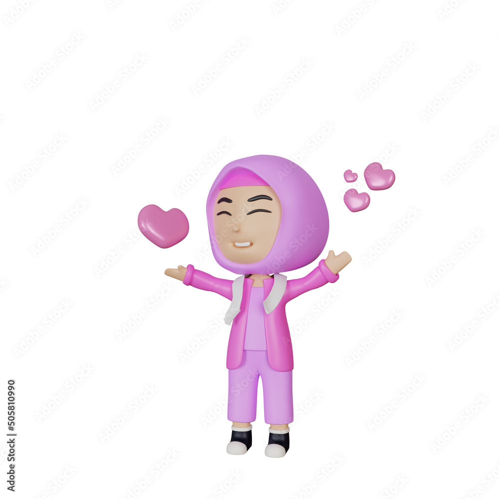 3d rendering cute girl character illustration 3d rendering cute girl character illustration