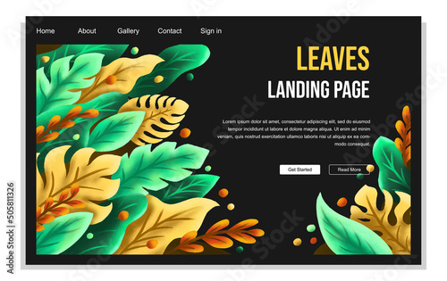 Abstract nature landing page template
