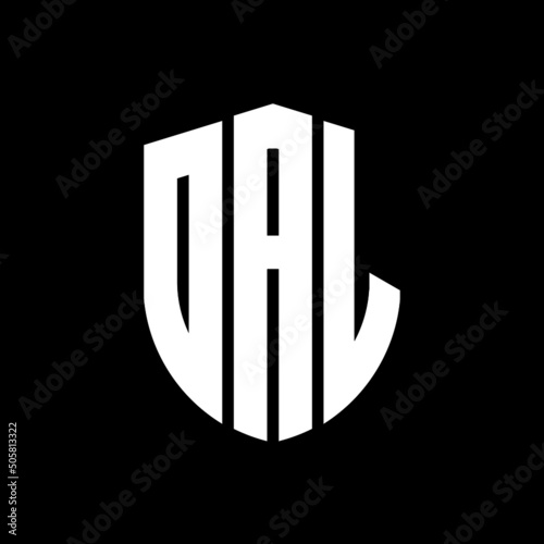 OAL letter logo design. OAL modern letter logo with black background. OAL creative  letter logo. simple and modern letter logo. vector logo modern alphabet font overlap style. Initial letters OAL  photo