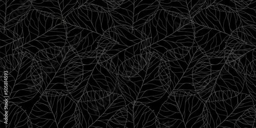 Leaves illustration background. Seamless pattern.Vector. 葉っぱのイラストパターン