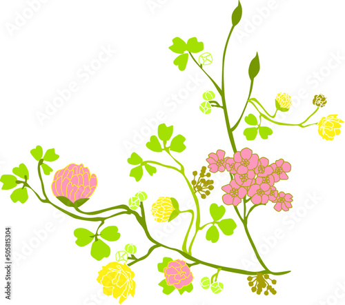 Pattern with flowers as ornament