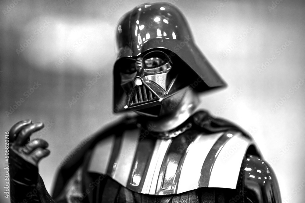 Naklejka premium Star wars Darth vader action figureclose up action BB gure photographed in may 15 2022 comicon el salvador