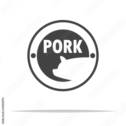 Pork label icon transparent vector isolated
