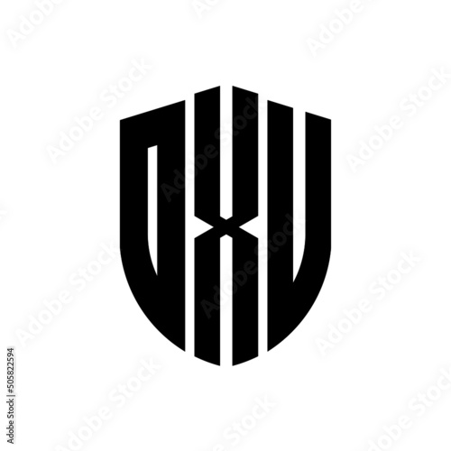 OXU letter logo design. OXU modern letter logo with black background. OXU creative  letter logo. simple and modern letter logo. vector logo modern alphabet font overlap style. Initial letters OXU  photo