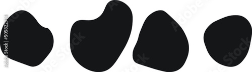 Basic geometric shape set. Abstract elements brutalism style, modern brutalist simple figures for poster Set of geometric rounded kid toys shapes. Black on a white background