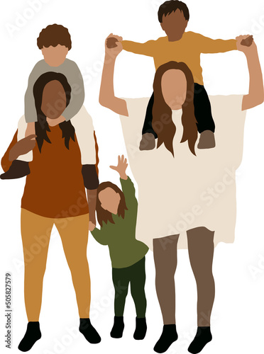 LGBT family of two mothers and three children