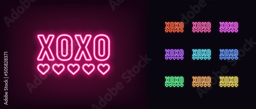 Photo Outline neon XOXO icon