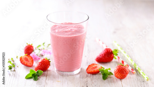 fresh strawberry smoothie or juice