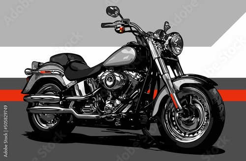 Fotografiet touring bike side view 2 vector template