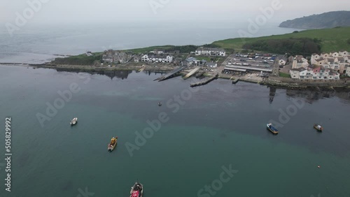 Peveril Point Swanage Dorset  UK drone aerial view photo