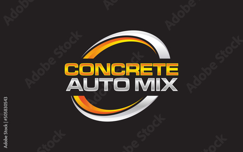 Illustration vector graphic of concrete auto mixing logo design template