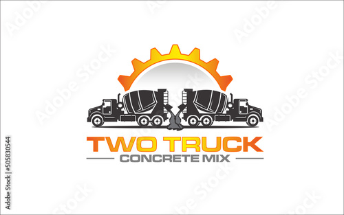 Illustration vector graphic of concrete auto mixing logo design template