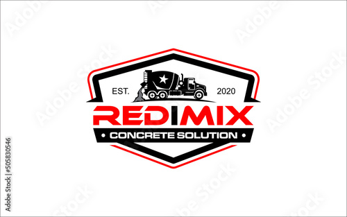 Illustration vector graphic of concrete auto mixing logo design template