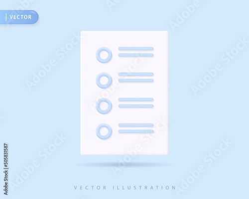 Obraz na plátne Realistic resume 3d icon design illustrations
