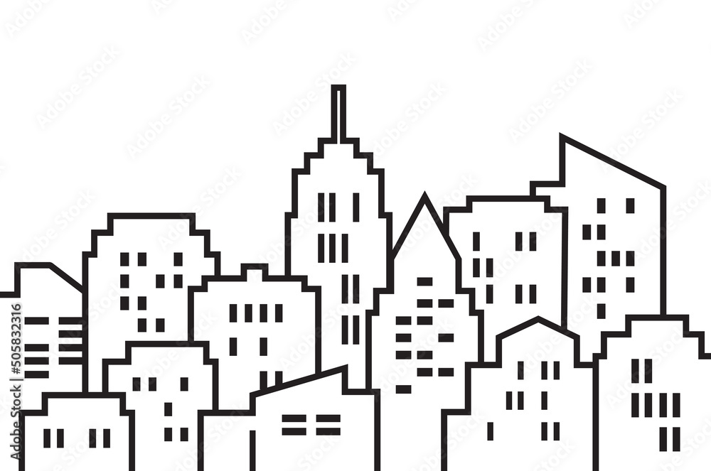 Cityscape line pattern vector illustration