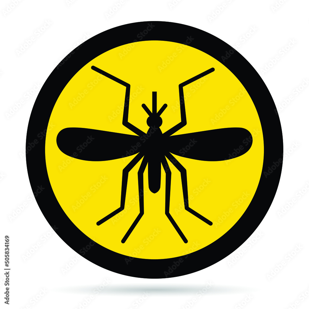 no mosquito sign or symbol, mosquito warning sign, vector illustration no mosquito sign or symbol, mosquito warning sign, vector illustration