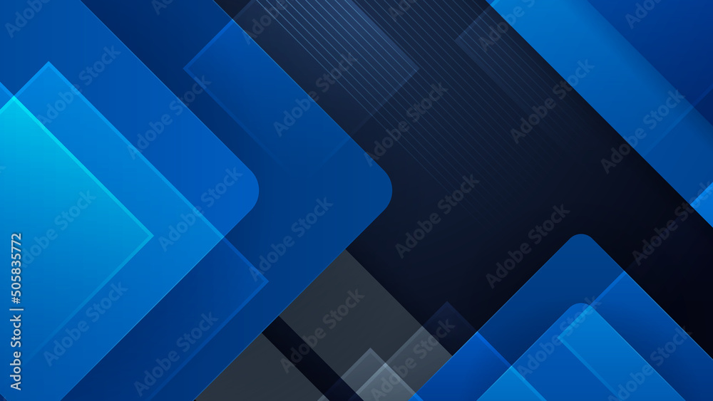 Obraz premium Abstract background dark blue and black with modern corporate concept and square element shapes
