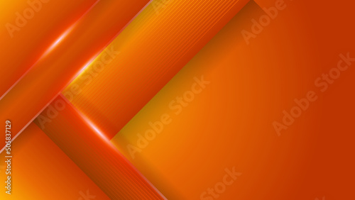 orange abstract geometric background with polygons waves lines