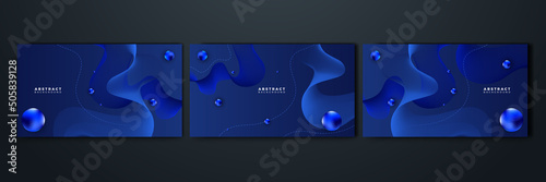 Abstract blue and black geometric shapes background. Vector abstract graphic design banner pattern presentation background web template.