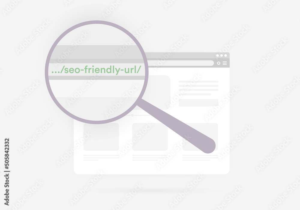 SEO Friendly Url concept vector illustration in flat design SEO Friendly Url concept vector illustration in flat design