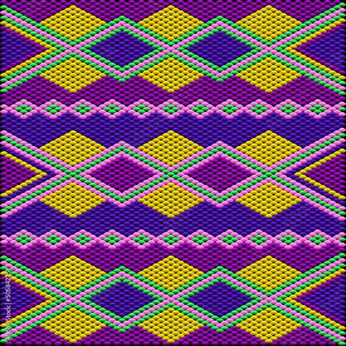 Pattern, ornament, tracery, mosaic ethnic, folk, national, geometric for fabric, interior, ceramic, furniture in the Arabian style.