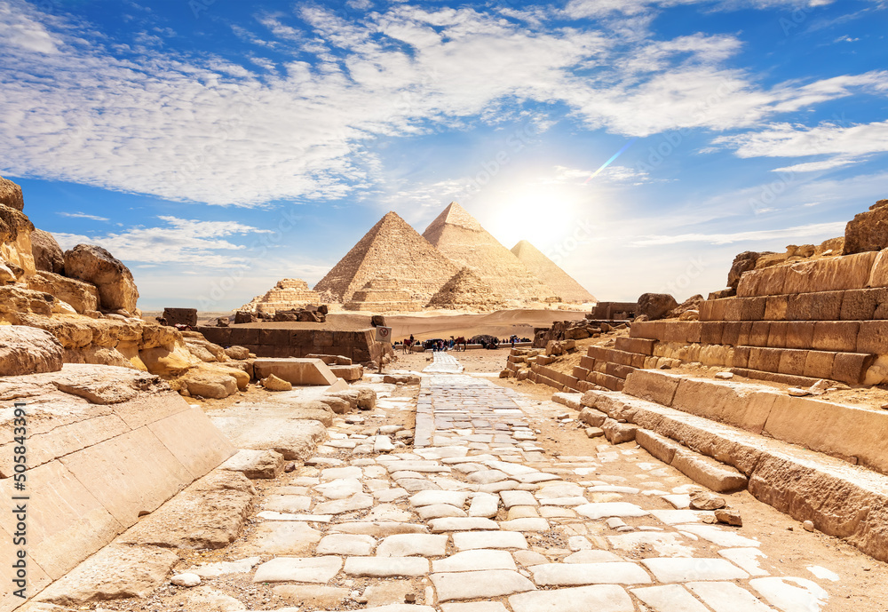 Path between Tombs to the pyramids, Giza, Egypt