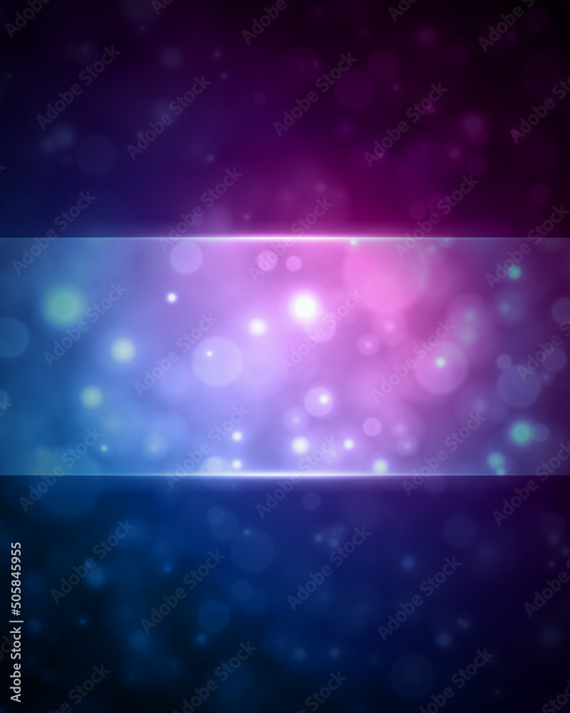 Purple illuminated flying lens flare circle dust particles disco holiday party decorative shadow poster background template vector illustration. Glow futuristic gradient blurry defocused round shape