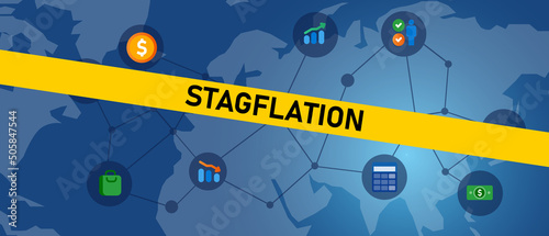 Stagflation stagnation inflation chart going up down economic growth