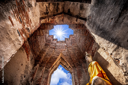 Canvas Print Wat Nakhon Luang Tample,Prasat Nakhon Luang in Ayutthaya,Thailand