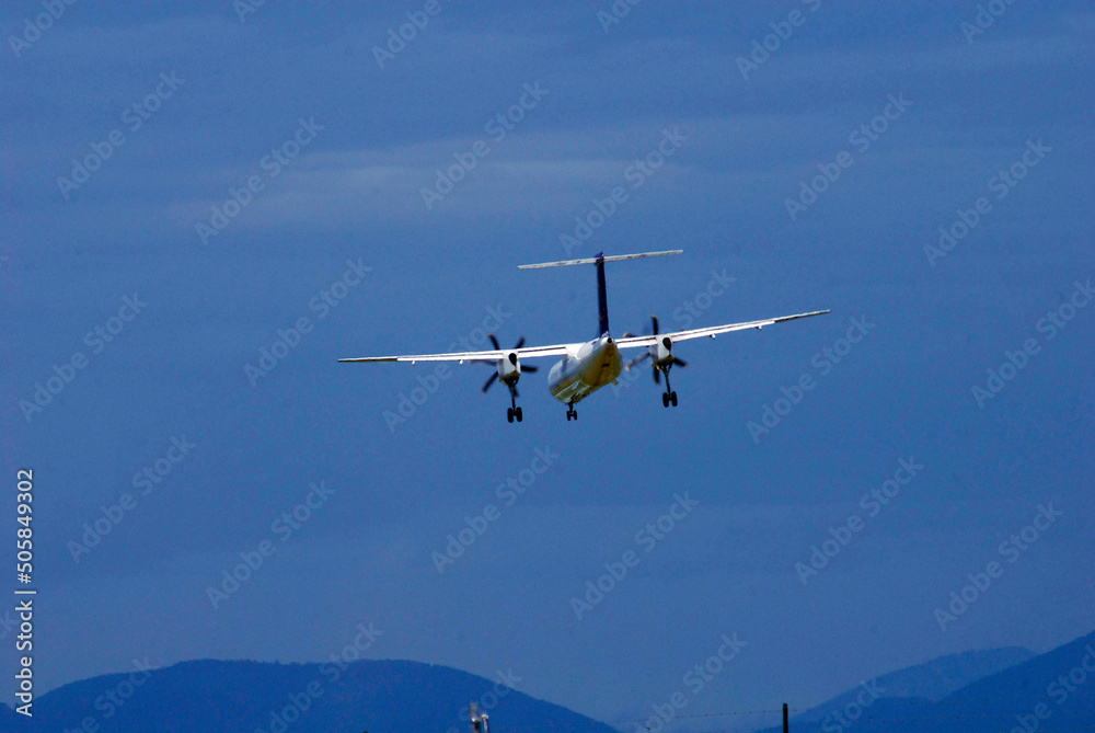 flying with an airplane in the air flying with an airplane in the air