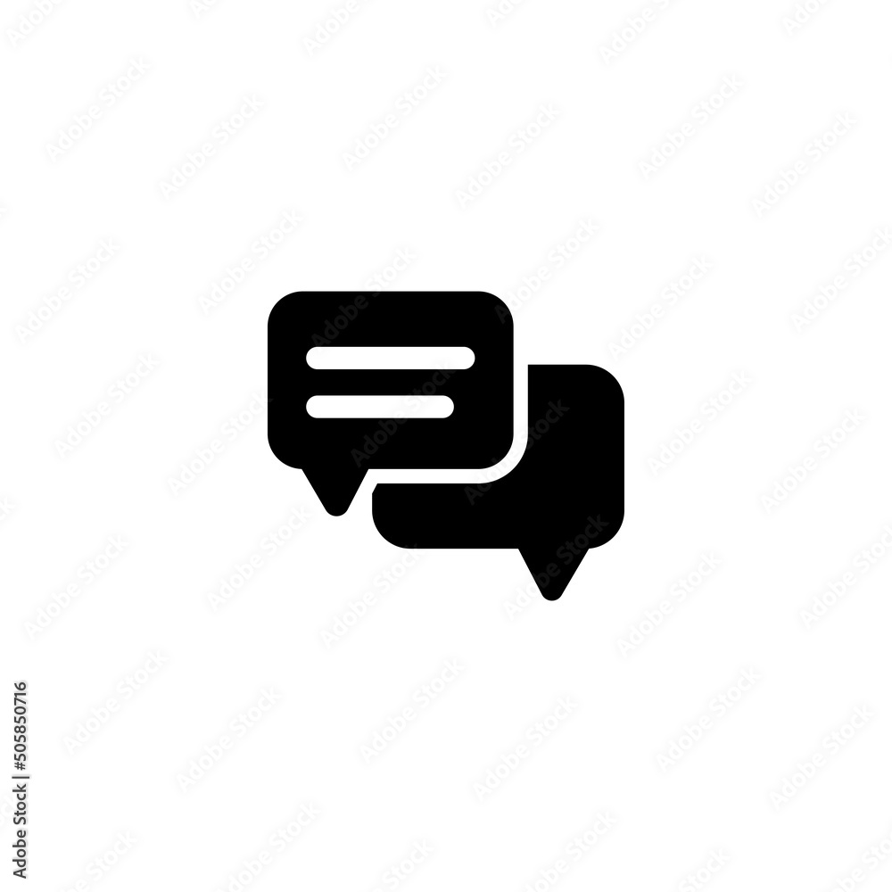 Text chat, speech bubble, message line icon	
