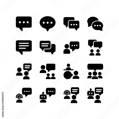 Chat bubble, speech, communication, talk icon set
