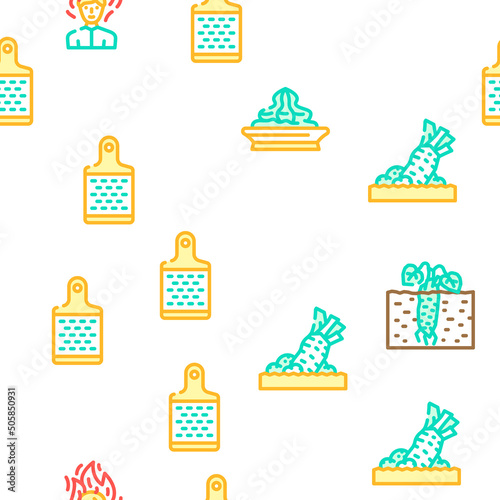 Wallpaper Mural Wasabi Japanese Spice Vector Seamless Pattern Color Line Illustration Torontodigital.ca