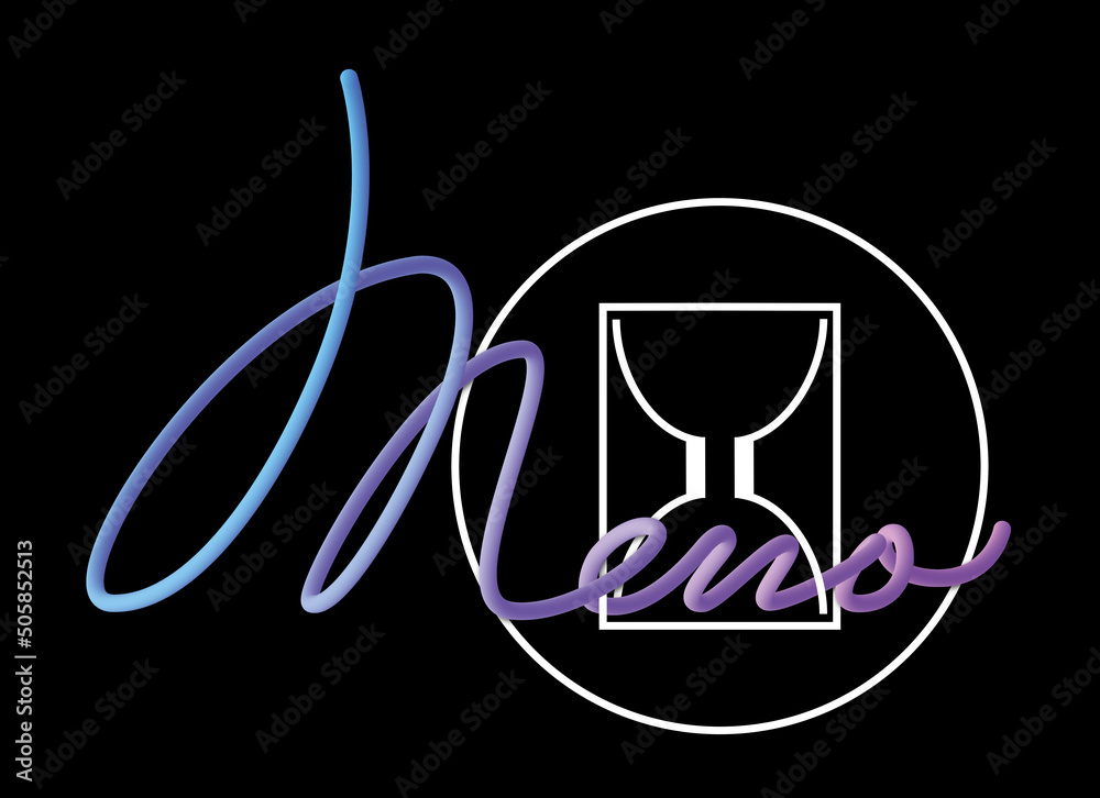 Concept of impending menopause. Hourglass on black background, illustration