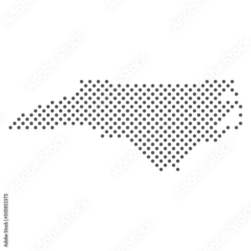 North Carolina Landkarte - Bundesstaat in den USA aus Punkten
