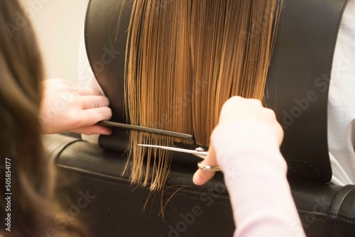 hair styling at the hairdresser