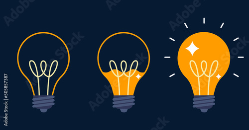 Lightbulb with liquid inside. Creative idea concept Vector illustration