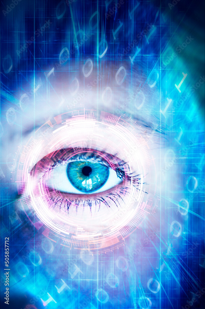 woman eye and technology woman eye and technology