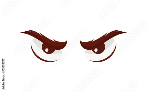 Evil eyes in flat style. Isolated. Vector illustration.