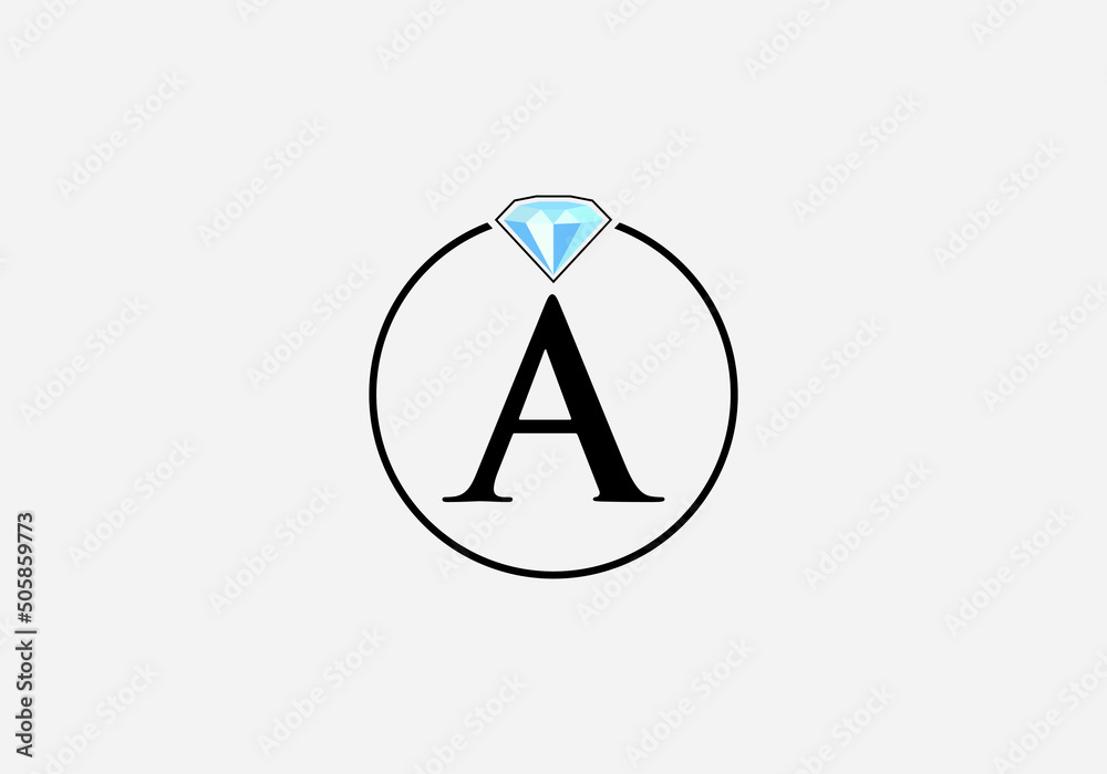 Diamond jewellery logo design vector with the letter A Stock Vector ...