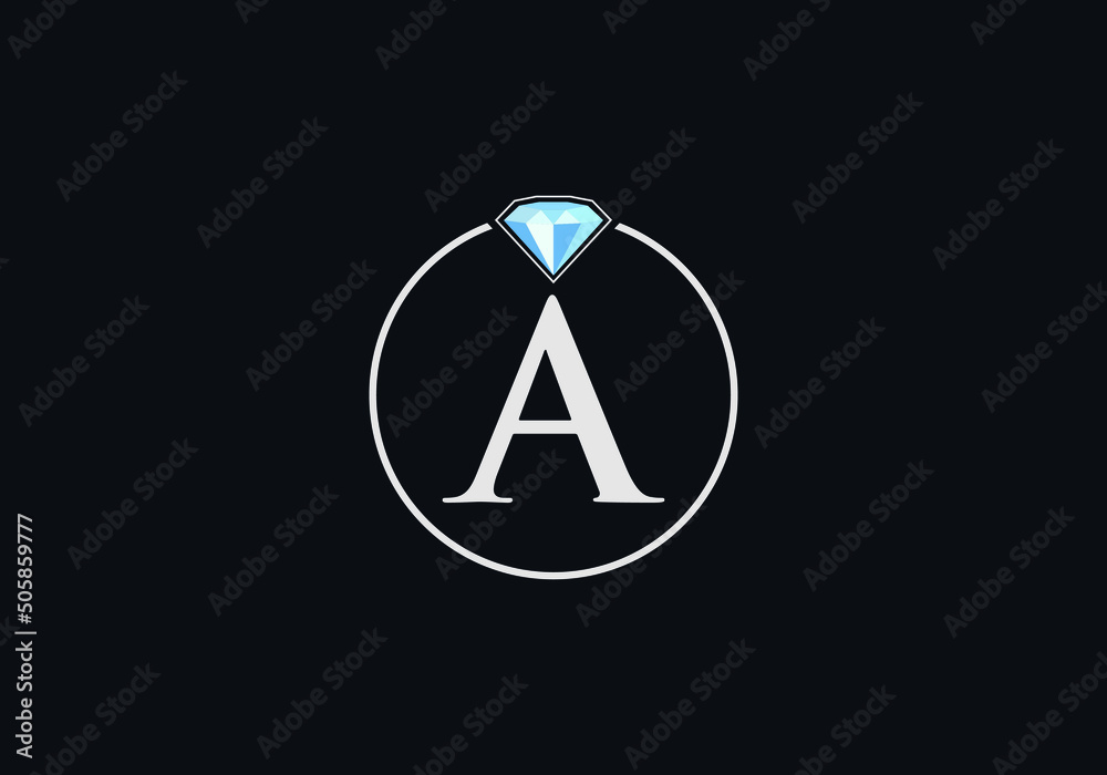 Diamond jewellery logo design vector with the letter A Stock Vector ...
