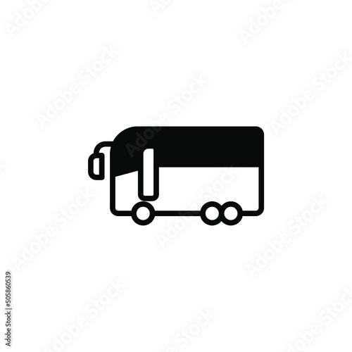 Bus, Autobus, Public, Transportation Solid Line Icon Vector Illustration Logo Template. Suitable For Many Purposes.