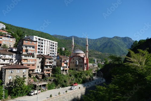 general view of Murgul district of artvin. Turkey
