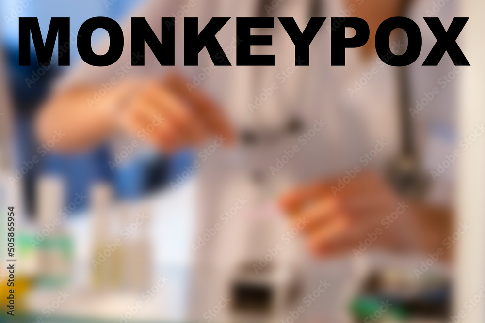 Monkeypox Injection MPOX. Monkeypox. Nurse. Medical. Text written on an unfocused ...