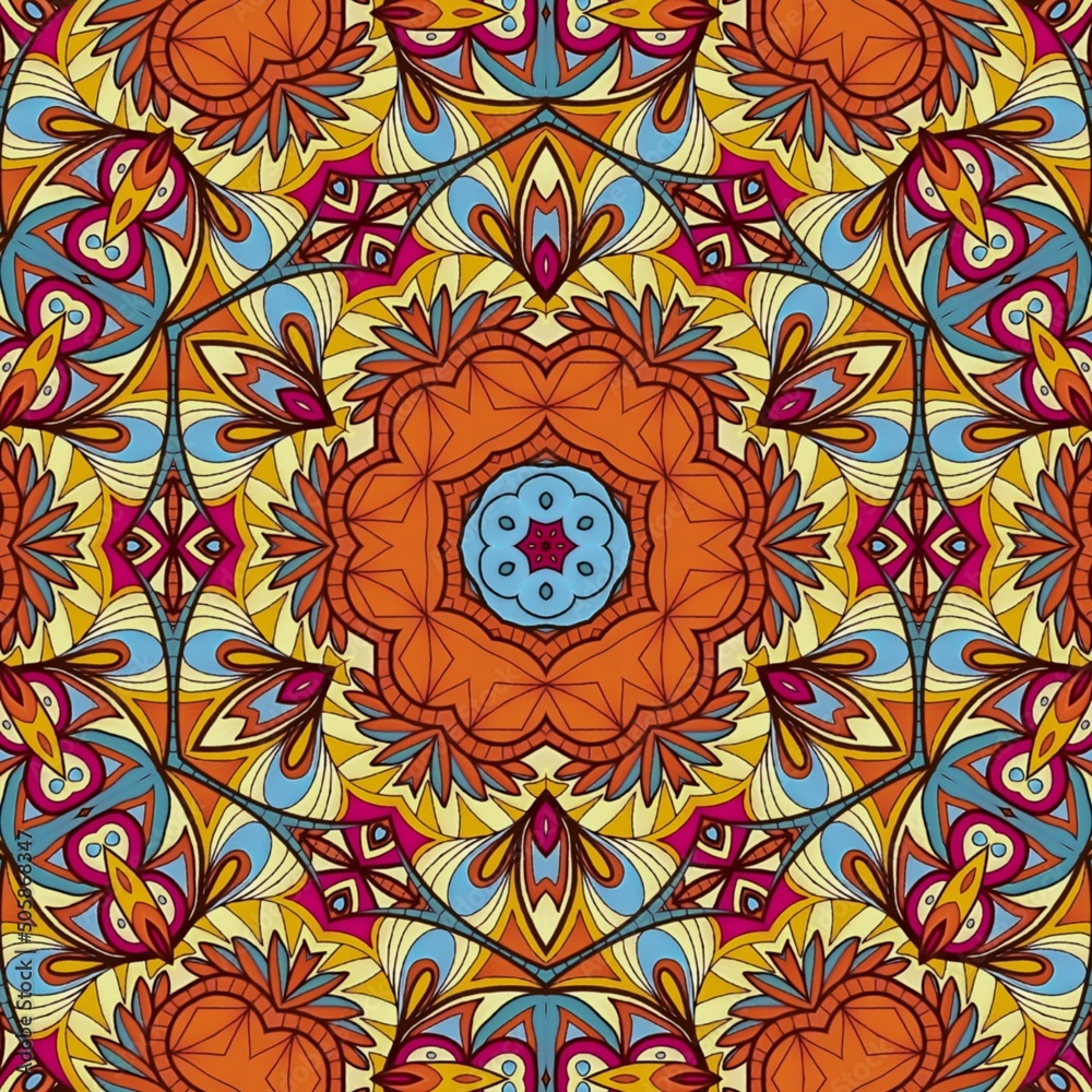 Luxury Pattern Background Mandala Batik Art 28