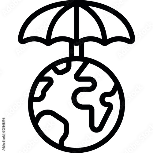 Umbrella Over Globe Icon